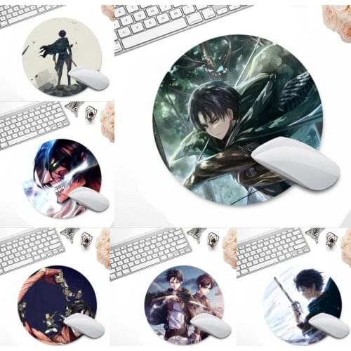 Attack on titan anime Large Mouse pad PC Computer mat Round Non-slip Cushion