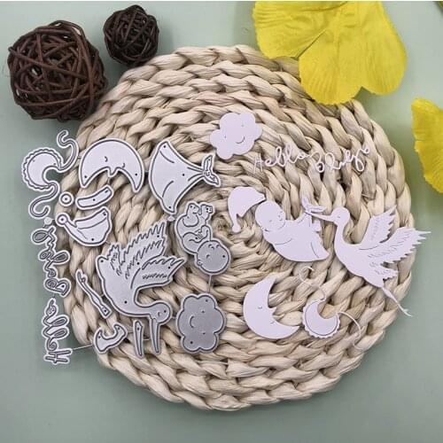Bunnymoon Hello Baby Stencil Metal Cutting Dies For Scrapbooking Practice Hands-on DIY Album Card Handmade Tools