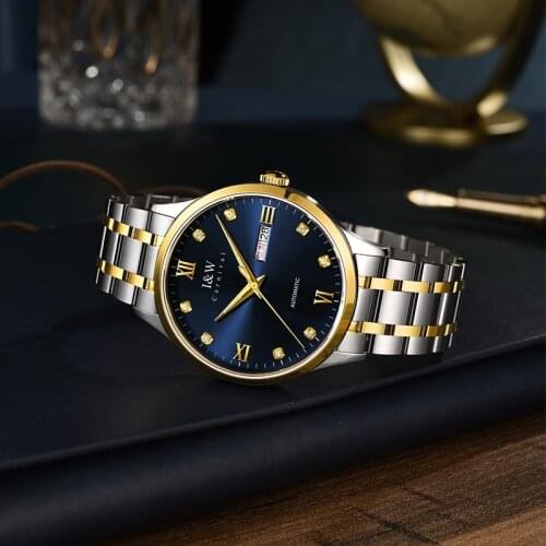 Swiss CARNIVAL New Automatic Watch Japan Movement Mechanical Watches Mens 2021 Sapphire Waterproof Double Calendar Watch For Men