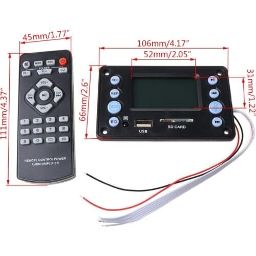 DC 5V 4.0 MIC Recording Port Bluetooth MP3 Decoder Board Module USB SD WAV WMA H054