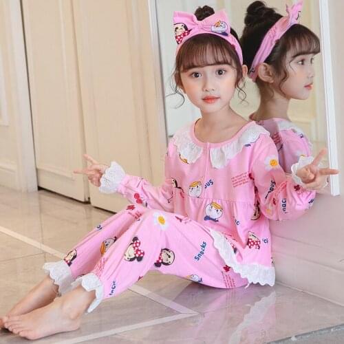 Children Pajamas Cartoon Rabbit Pattern Kids Sleepwear Baby Girl Clothes Sleep Suits Summer Cotton Child Pyjamas girl Nightwear