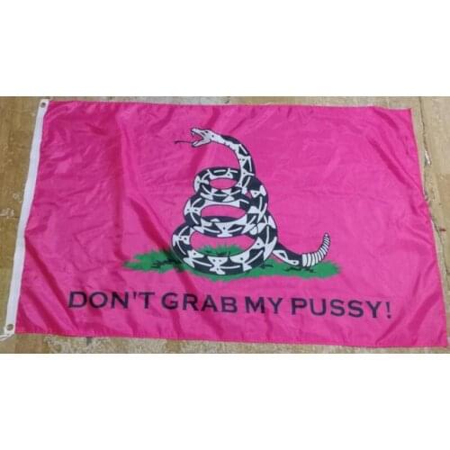 Dont tread on me banner 3x5 polyester flag with pink new design home decoration banner flag