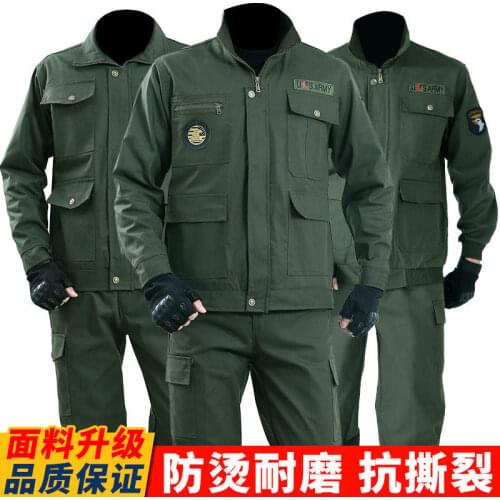 Army green overalls fall men suit mechanics building unified military clothing wear labor insurance clothing soldiers