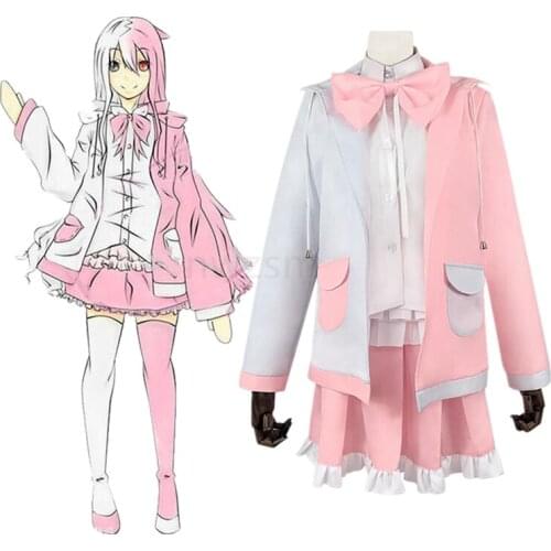 Danganronpa 2 Monomi Cosplay Costume Pink Rabbit Bear GIrls Coat Skirts Uniform Full Set