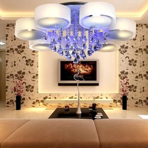 Round romantic LED ceiling lights crystal living room bedroom room lighting Ceiling lamp