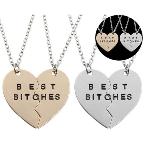 Best Friends Beautiful Pendant Necklace Best BFF Forever Chain Broken Heart Gift