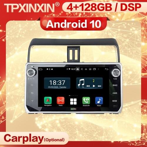 4+128G Carplay 2 Din Android Screen Multimedia Stereo Receiver For Toyota Prado 2018 2019 GPS Video Radio Audio Player Head Unit