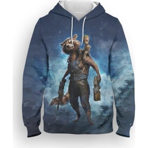 Rocket Racoon Men Sweetshirts Marvel 3D Print Spring Boy Girl Kids Anime Hoodie Casual Harajuku Cool Womens Tracksuit