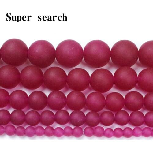 Natural Stone Chalcedony Wholesale Loose Beads Round Rose Red Frosted Matted Carnelian Onyx Jewelry Making bracelet necklace