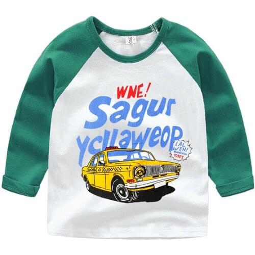 New Spring Autumn Pullover T-Shirt For Baby Kids Boys Children Bottoming Shirt Fashion European Full Sleeve Tees Tops Car Tshirt