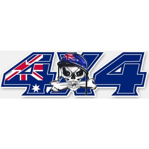 Originality 14CM*4.3CM AUSTRALIA DECAL 4X4 Skull Head Decal Motorcycle Window Car Sticker