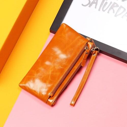 OUSSON Multi-Color Fashionable Casual Large Capacity Cash And Card Bag Soft Leather Women Long Wallet
