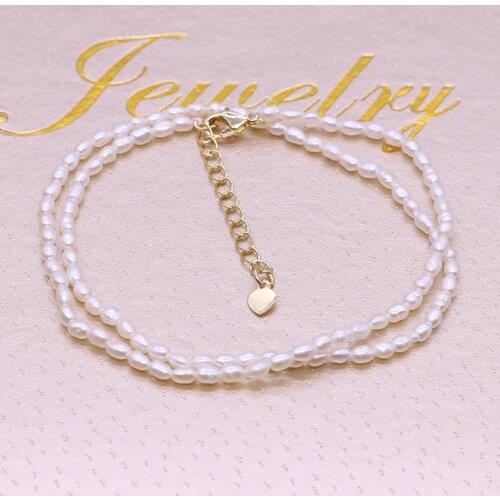 Natural Freshwater Pearl Choker Necklace Rice Pearl Jewelry for Women Wedding Copper Clasp Length 36+5cm 2020 Trend Girls Gifts