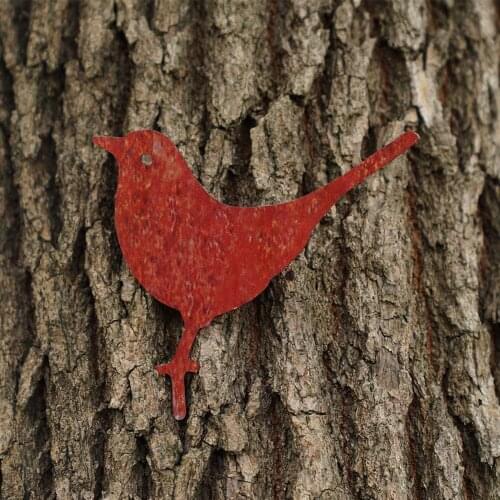 Rusty Metal Bird Silhouettes Garden Fence Decor Woodpecker Country Gardening Yard Metal Steel Robin Art Decoration Bird L7Z0