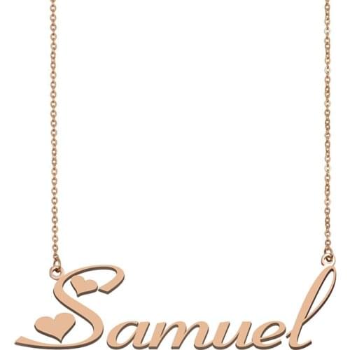 Samuel Name Necklace Gold Personalized Custom Choker for Women Girls Best Friends Birthday Wedding Christmas Mother Days Gift