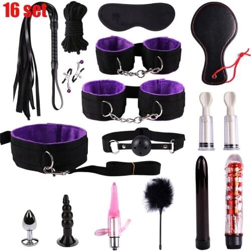 Sexy Toys 16 Set Sexy Toys Hand Cuffs BDSM Costumes Removable Spreader Bar for Ankle Cuffs Bondage SM Product Games Toys