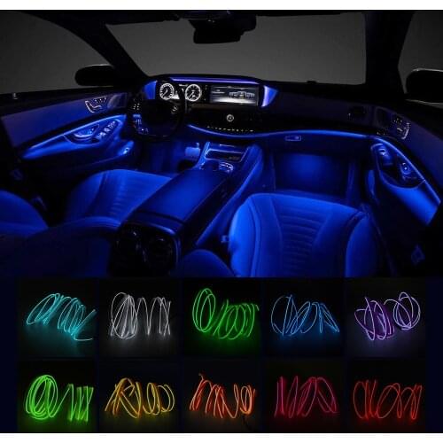1M 2M 3M 5M Car EL Wire LED Strip Atmosphere Lamp For Auto Interior DIY Decoration Flexible Neon Light