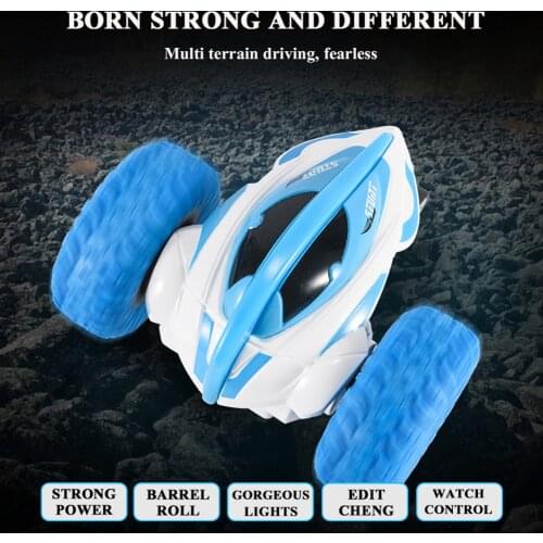 Smart Watch Control 360 Degree Rotating Bouncing Stunt Off-Road Car Childrens Toy Three-Wheel Dump Stunt Car Toys