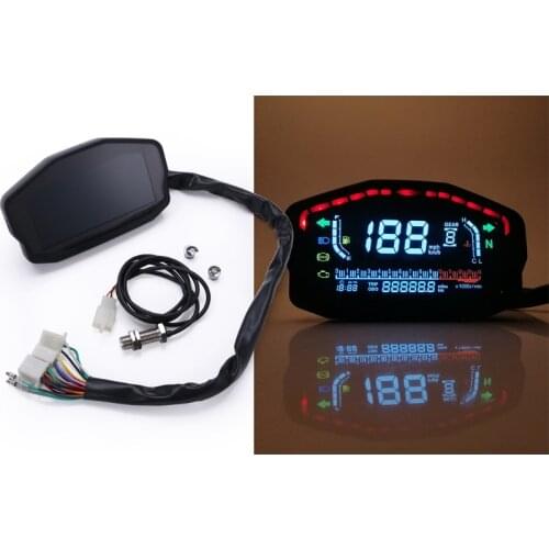 Universal For 1,2,4 Cylinders Motorcycle LCD Speedometer Digital Backlight Odometer For H-onda Ducati Kawasaki Suzuki