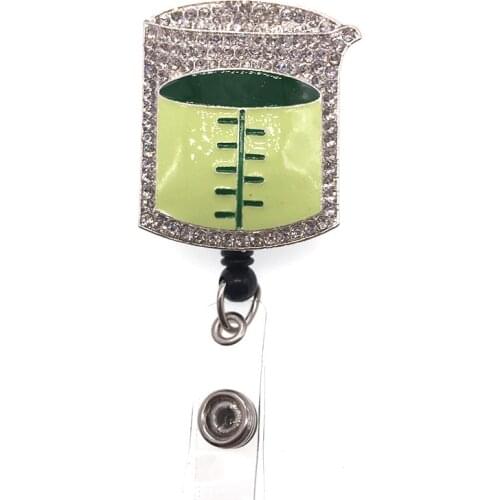Promotional Custom nurse rhinestone Retractable Carabiner Badge holder Pull Reel