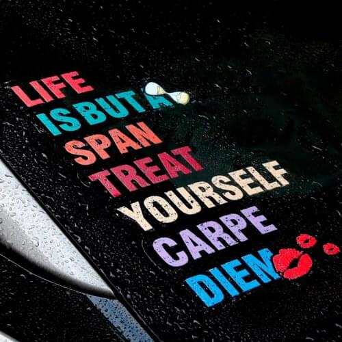 Funny Car Sticker Letters Life Is Short and Happy Wonderful Life Love Decals Auto Decor Rear Windshield Car Styling Accessories