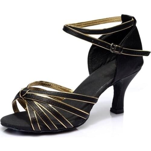 Latin Dance Shoes Dance Sneakers for Womens Cow Leather Bottom Salsa Ballroom Tango Ladies Latin Shoes Heel 5cm A02G