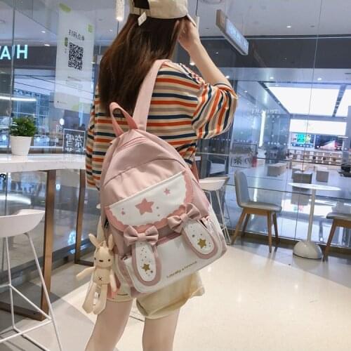 Lolita schoolbag female Korean Japanese lovely student campus backpack cute fresh sweet lolita bag kawaii girl loli cosplay