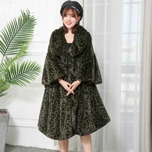 Faux Fur Coat Female Jacket Autumn Winter Coat Women Clothes 2020 Korean Vintage Leapord Long Tops Manteau Fourrure Femme ZT4802