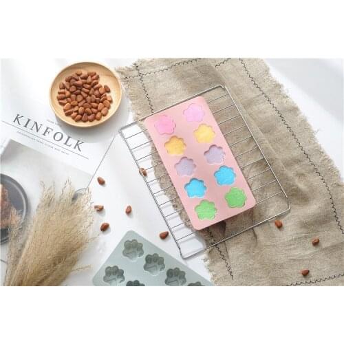 1PC 10 Even Silicone Cat Claw Cake Mold Footprint Pudding Chocolate Bakeware Mini Muffin Cup Savarin DIY Baking Tools OK 1030