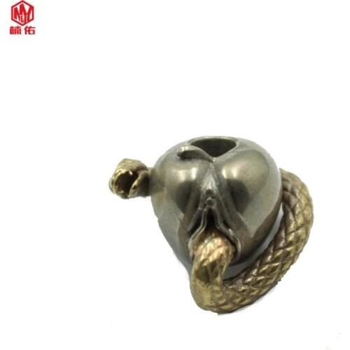 1PC Snake Retro Brass Copper Oxide EDC Paracord Beads Umbrella Rope Cord Lanyard Pendants Knife Beads Necklace Bracelet Beads