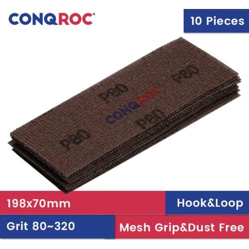 10 Pieces 198x70mm Mesh Grip Pads Dust Free Grid Line Abrasive Mesh Sanding Pads Sand Paper Hook and Loop Dry Sanding