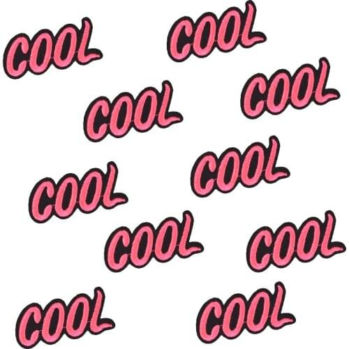 Embroidery Patches for Clothes Iron on Sew Applique POP Text Stripes Patch for Jacket Clothing Fashion Accessories COOL 10 PCS