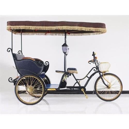 2pcs/lot Pedal Electric Tricycles Rickshaw Pedicab Hybrid Electric Bicycles For Sale Tandem Bike Cargo Tricycle Passenger Car