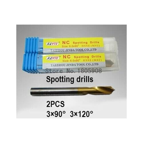 Free delivery 2PCS (M3*90 degrees + M3*120 degrees) containing cobalt chamfer drill positioning center