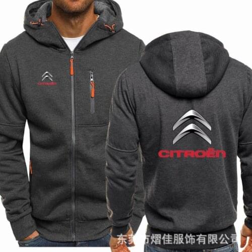 2021 fashion mens Spring New motorcycle CITROEN Hoodie cotton casual zipper mens Hoodie