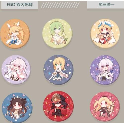 2021 HOT Fate/Grand Order Merlin Mash Kyrielight Joan of Arc Gilgamesh Cosplay Badge Button Medal Brooch Pin Souvenir Pendant