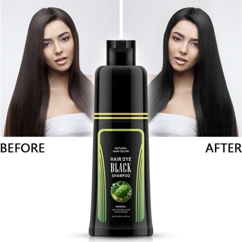 250ml Natural Black Hair Shampoo White Hair Removal Dye Coloration Shampoo For Girl Gifts
