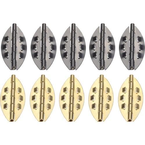 50Pcs 39*17mm Furniture Olive Shaped Decorative Hinges for Gift Jewelry Wooden Box Cabinet Wardrobe Door Metal Hinge with Screws