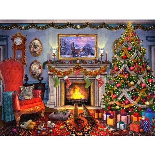 5D DIY Diamond Painting Kits Christmas Diamond Embroidery Full Round With AB Drill Landscape Rhinestone Art Wall Decoration Gift