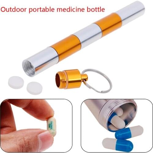 6 Separate Sections Portable Waterproof Outdoor Aluminum Pill Case Medicine Pill Container