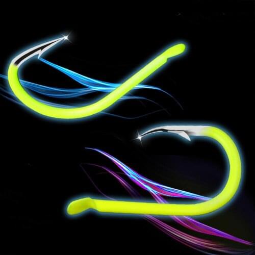 8 Pcs/box Carbon Steel Luminous Single Fishing Hook Barbed Fish Hook Fishing Accessories
