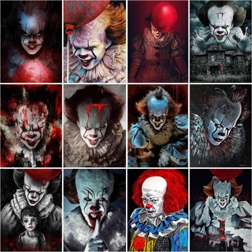 5D DIY Diamond Painting Horror clown zombie Embroidery Full Square Diamond Cross Stitch Mosaic Decor Painting Gift