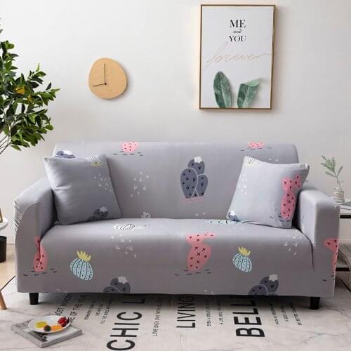Cartoon Cactus Sofa Cover Runner Flexible Stretch Cute High End For Living Room Throw Grey Sofa Bed Cover Washable