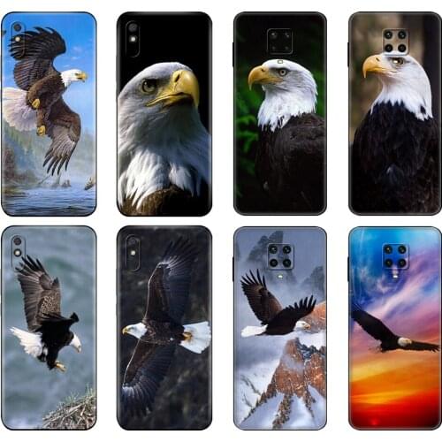 Black tpu Case For Xiaomi Redmi 7A 8 8A 9 9A 9C Case Redmi Note 8T 8Pro Note9 9S Pro Eagle Fly the Sky Colorful Fashionable