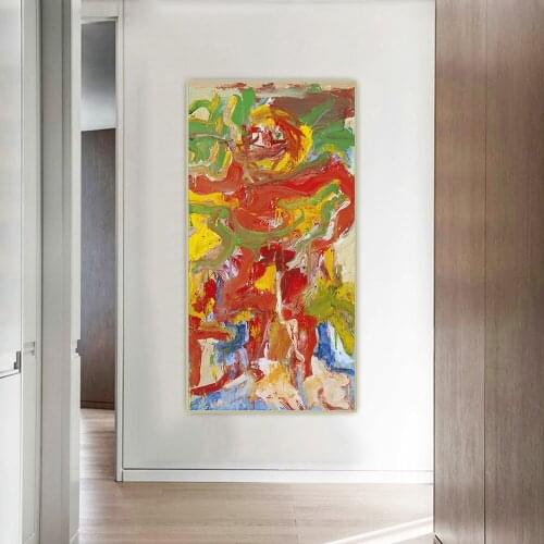 Citon Willem De Kooning《Red man with mustache,1971》Canvas Oil Painting Artwork Poster Picture Wall Hanging Decor Home Decoration