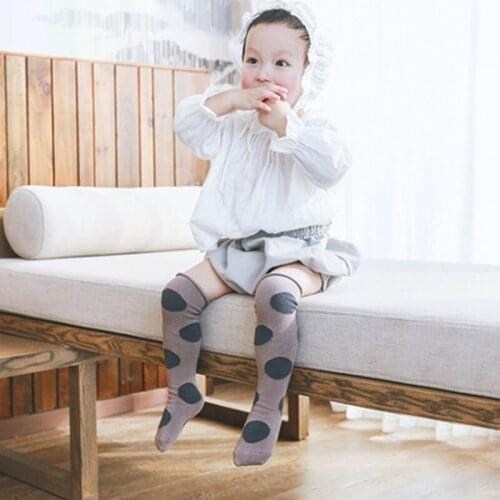 Baby Over The Knee Stockings Combed Cotton Big Wave Point Baby Socks Children Pile Socks