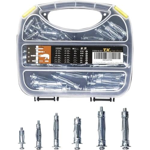 T.K.Excellent Zinc Plated Heavy Duty Metal PLASTERBOARD Cavity Wall FIXINGS Anchors Plugs Kit 68 Pieces