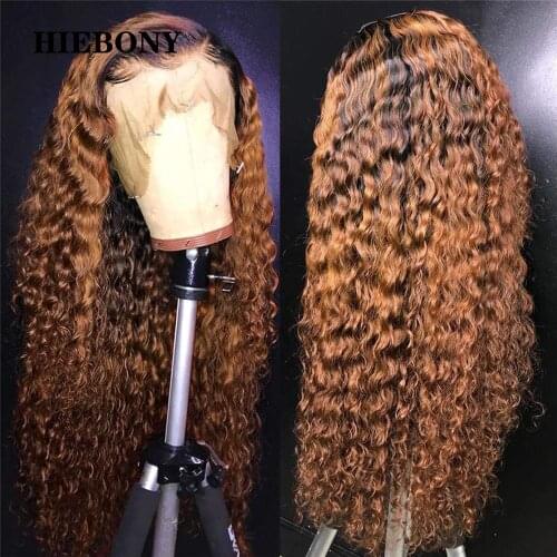 Ombre Curly Lace Front Human Hair Wigs with Baby Hair Ombre 1B30 Hair 13x6 Curly Lace Front Wig Bleached Knots for Black Women