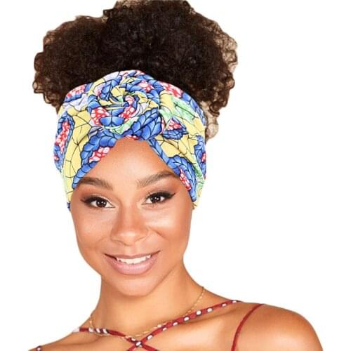 African Print Stretch Cotton Headband Hair Scarf Headband Elastic Hair Band Hair Accessories Wash Face Makeup Turban Head Wrap