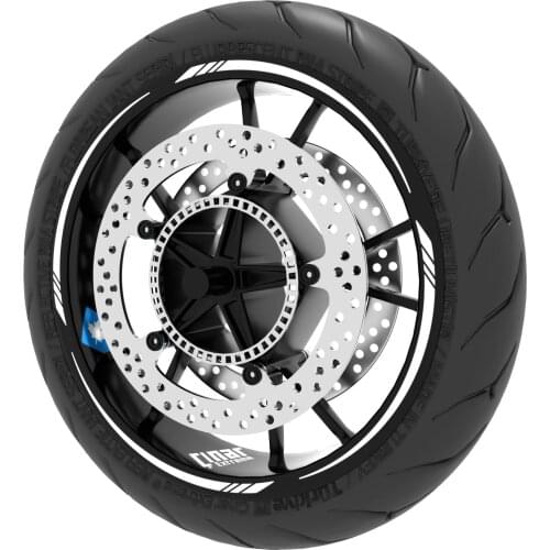 Fluorescent White Sharp Rim Tape Wheel Stripes Decals Sticker CinarExtreme